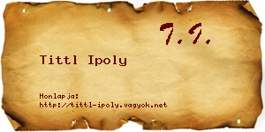 Tittl Ipoly névjegykártya